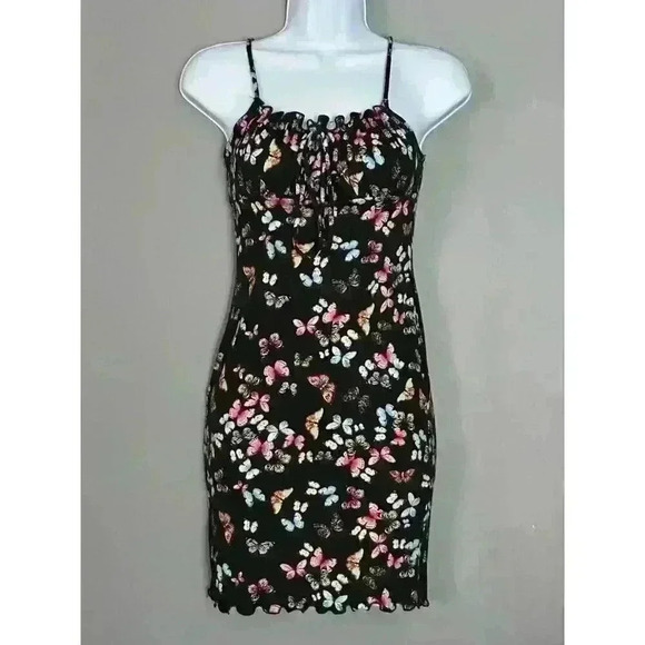 Liz and Sara Butterfly Print Fitted Dress (402) - Picture 1 of 8